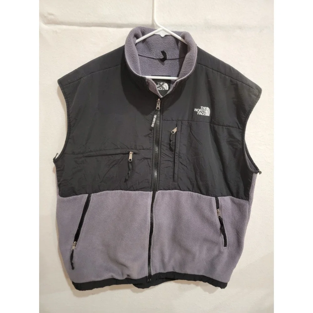 The North‎ Face Denali Vest Mens XXL Black Gray Fleece Full Zip Polartec Jacket